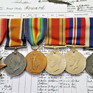 ROYAL NAVY WW1 & WW2 MEDAL GROUP DARDANELLES BOMBARDMENT HMS VENGEANCE HOWARD