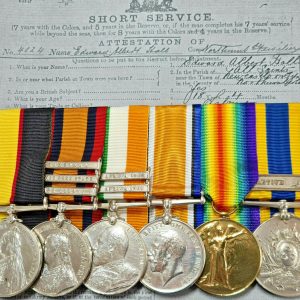 SUDAN POW BOER WAR WW1 MEDALS 4024 EDWARD HALL NORTHUMBERLAND FUSILIERS ARMY