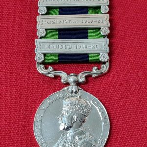 SYCE KHAN 4/3 GURKHA RIFLES INDIA GENERAL SERVICE MEDAL WW1 SERVICE WAZIRISTAN