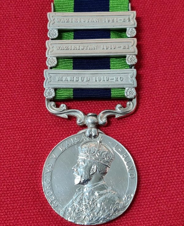 SYCE KHAN 4/3 GURKHA RIFLES INDIA GENERAL SERVICE MEDAL WW1 SERVICE WAZIRISTAN