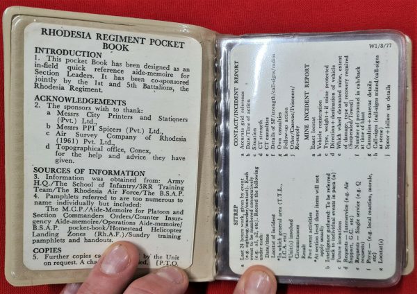 VINTAGE RHODESIAN ARMY VIEWEE TWOEE OPERATIONAL TACTICS RULES ENGAGEMENT BOOK