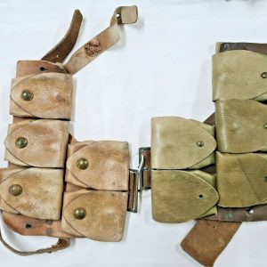 WW1 AUSTRALIAN ISSUED 1908/1915 PATTERN WEBBING AMMUNITION LEATHER POUCHES