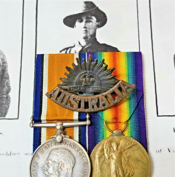 WW1 AUSTRALIAN TWICE WOUNDED IN ACTION MEDALS GRIFFITHS 11TH BATTALION POZIERS