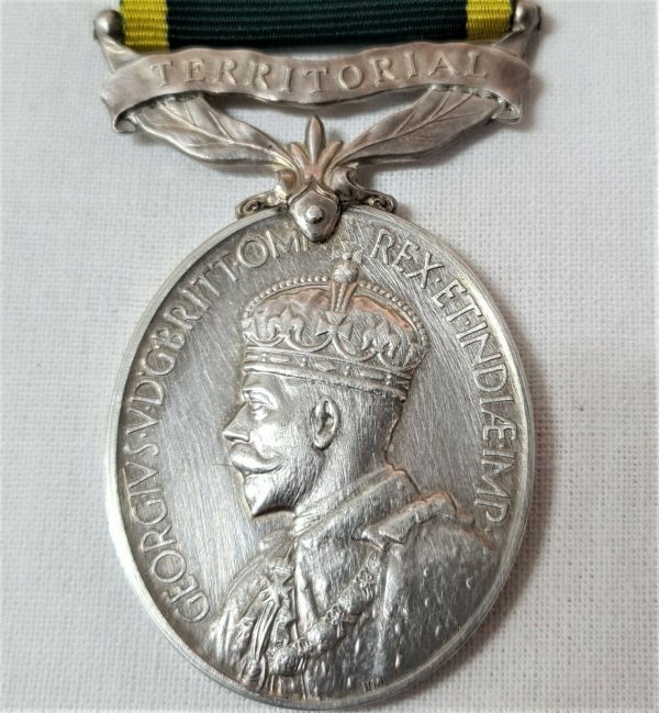 WW1 BRITISH TERRITORIAL EFFICIENCY MEDAL B HISCOX 4TH SOMERSET LIGHT INFANTRY