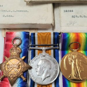 WW1 COLDSTREAM GUARDS PIONEER BATTALION MEDALS 14644 SGT GEORGE DAWSON ARMY