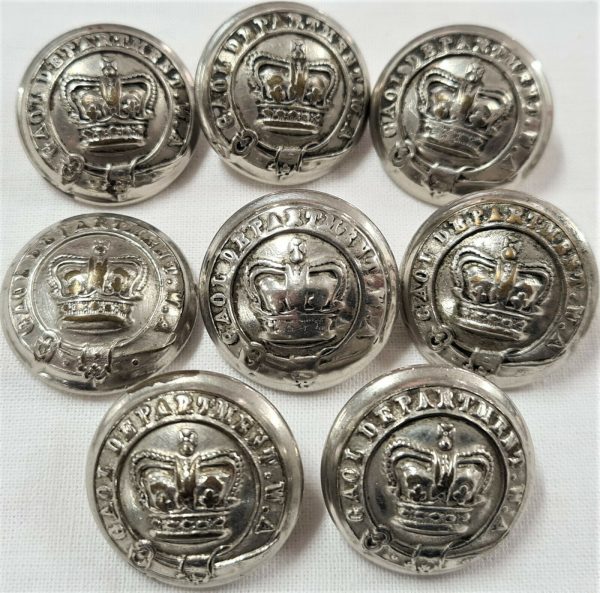 WW1 ERA WESTERN AUSTRALIA GAOL DEPARTMENT UNIFORM BUTTONS