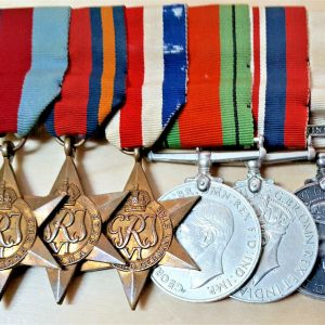 WW2 BURMA, FRANCE & GERMANY, PALESTINE ROYAL NAVY MEDAL GROUP SIGNALLER BRADFORD