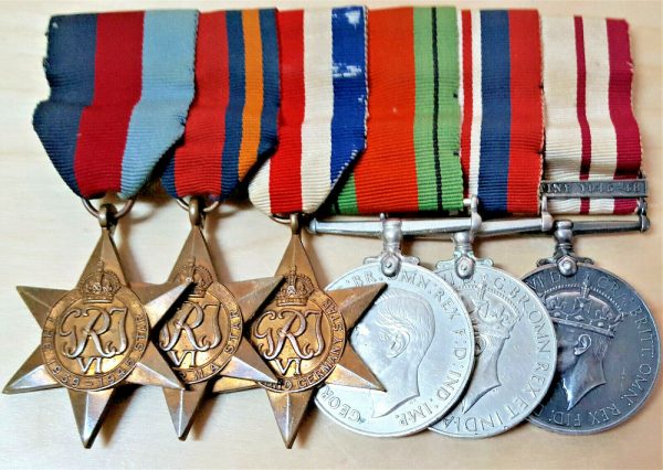 WW2 BURMA, FRANCE & GERMANY, PALESTINE ROYAL NAVY MEDAL GROUP SIGNALLER BRADFORD