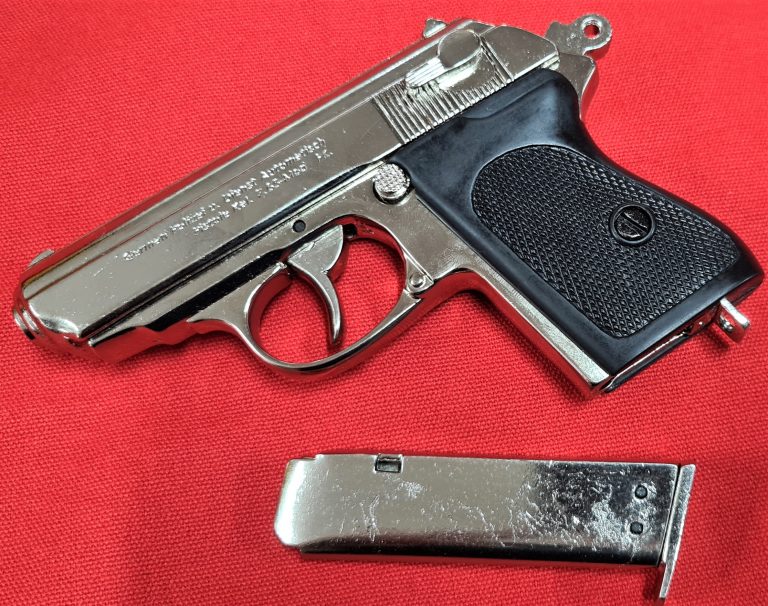 DENIX REPLICA GUN WALTHER PPK JAMES BOND STYLE PISTOL NICKEL