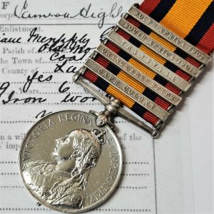 BOER WAR MEDAL 5131 WILLIAM GRAHAM 1ST BATTALION CAMERON HIGHLANDERS PRE WW1