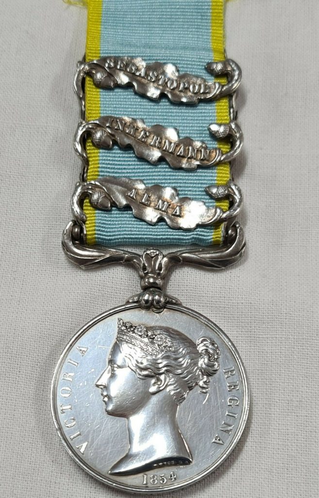 *DIED* 1855 CRIMEAN WAR MEDAL ALMA INKERMANN SEBASTOPOL COLLIER 47TH FOOT ARMY - Image 2