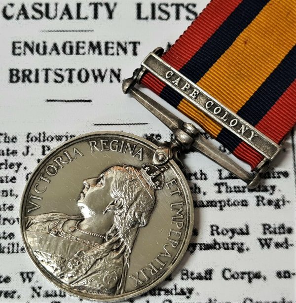 *DIED OF DISEASE* BOER WAR MEDAL 1180 FRANCIS DOCKETT DUKE EDINBURGHS OWN RIFLES