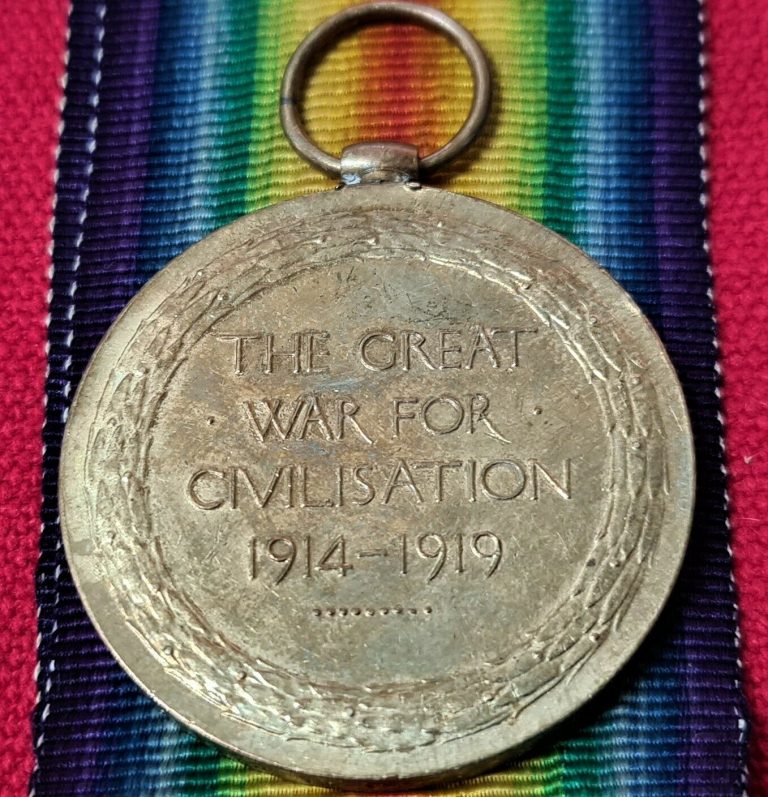 EAST AFRICA & MESOPOTAMIA WW1 VICTORY MEDAL 5278 SEPOY KHAN 127 BALUCHIS