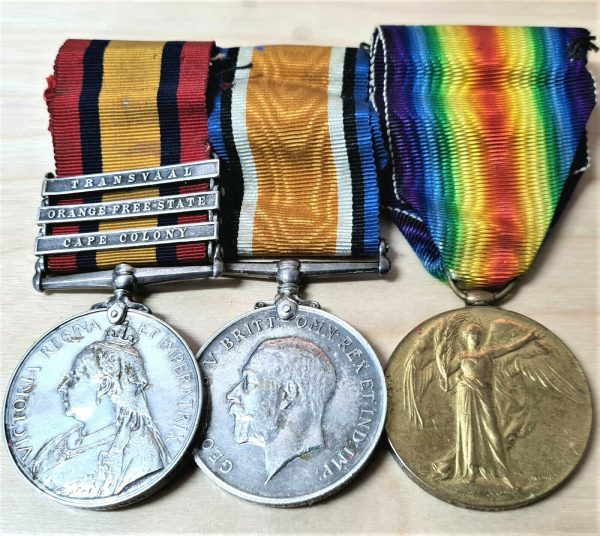 FORFEITED ROBBERY BOER WAR & WW1 MEDALS 3659 CHESTERMAN 3RD DRAGOON GUARDS ARMY