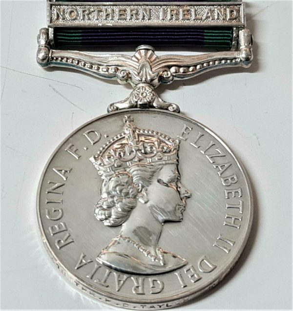 General Service Medal 1962 Northern Ireland 24266618 TPR P TAYLOR 15/19 HUSSARS