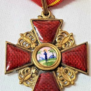 Imperial Order of St Anne (Civil Division) 3rd Class neck badge medal Tsar