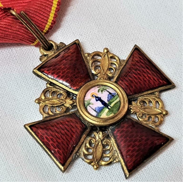 Russian Imperial Order of St Anne (Civil Division) 3rd Class Neck Badge Medal Tsar - Image 6