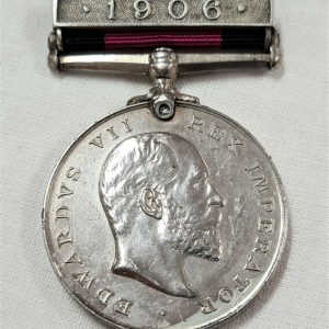 NATAL REBELLION MEDAL & CLASP TO TROOPER BAYLEY UMVOTI MOUNTED RIFLES PRE WW1