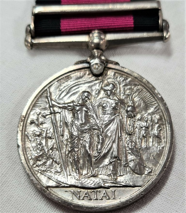 NATAL REBELLION MEDAL & CLASP TO TROOPER BAYLEY UMVOTI MOUNTED RIFLES PRE WW1 - Image 6