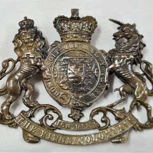 PRE WW1 BOER WAR KING'S COLONIAL UNIFORM HAT BADGE TYPE 1