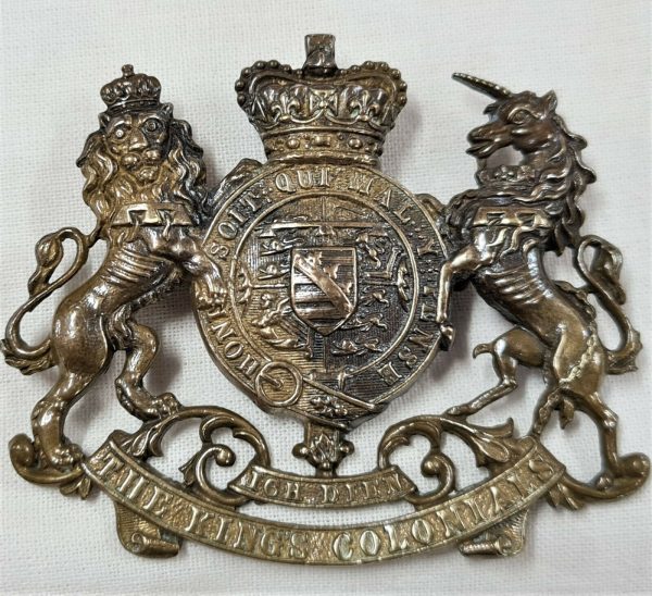 PRE WW1 BOER WAR KING'S COLONIAL UNIFORM HAT BADGE TYPE 1