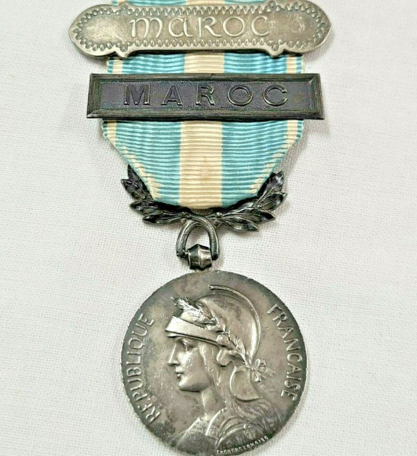 PRE WW1 FRENCH COLONIAL CAMPAIGN MEDAL MAROC CLASPS ARMY MILITARY