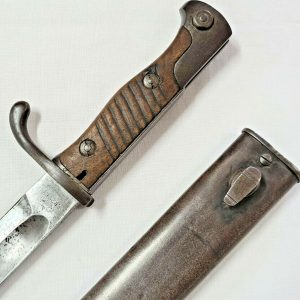 RARE WW1 GERMAN ARMY 98/05 MAUSER BUTCHER BAYONET & SCABBARD BY ERFURT 1915