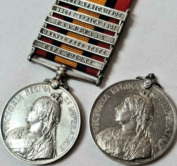 Rare Boer War double issue medals Clarence Winkup 21 & 105 Imperial Yeomanry WW1