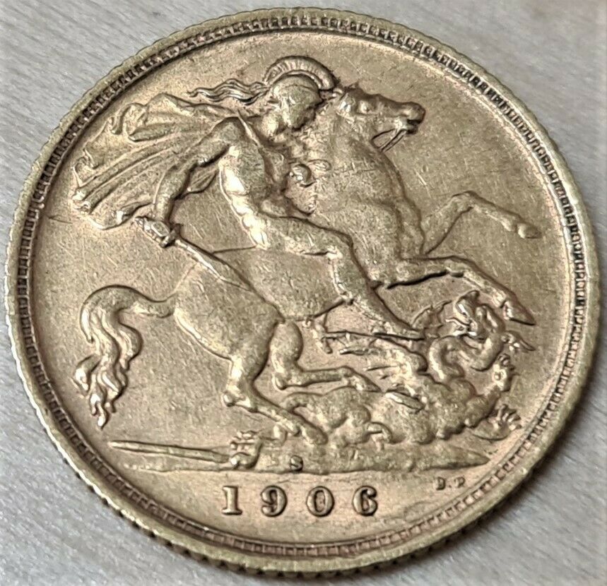 UK GOLD HALF SOVEREIGN COIN 1906 SYDNEY MINT | JB Military Antiques