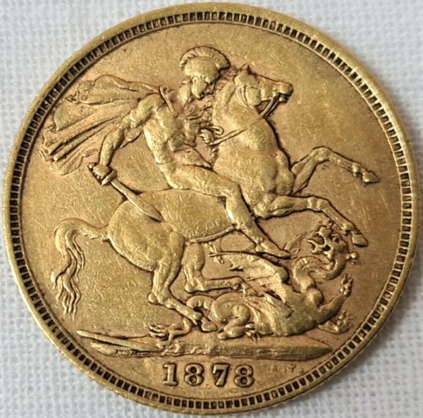 UK GOLD SOVEREIGN COIN 1878 MELBOURNE MINT