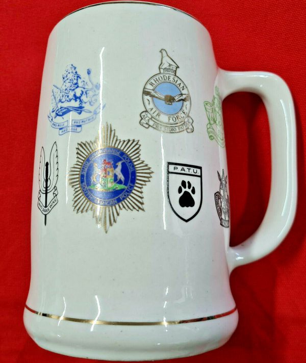 VINTAGE RHODESIAN ARMY OPERATION HURRICANE ARMS OF SERVICE BEER MUG