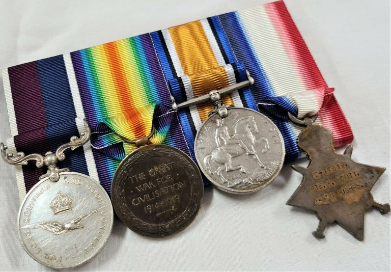 WIA SALONIKA WW1 CAMERON HIGHLANDERS & RAF MEDALS S17519 WALTER SCOTT: GLASGOW - Image 5