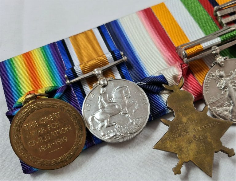 *WOUNDED COLENSO* BOER WAR & WW1 MEDALS 95773 GUNNER ROBERT McALLISTER FRANCE WW1 - Image 8