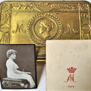 WW1 BRITISH ARMY & NAVY PRINCESS MARY GIFT TIN ANZAC GALLIPOLI CARD & PHOTO