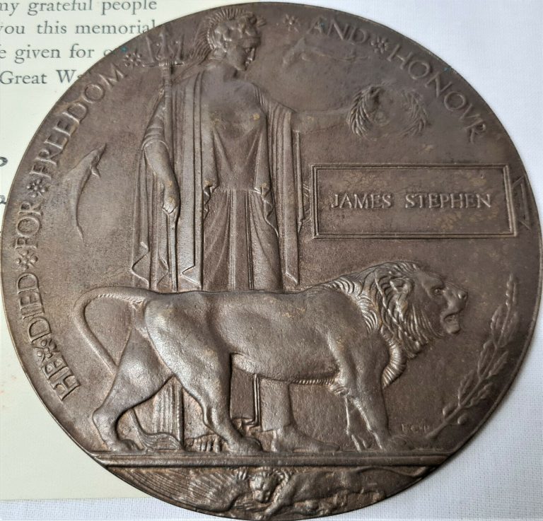 WW1 DIED OF WOUNDS MEDALS & PLAQUE SAPPER J A STEPHEN 409TH LOWLAND ENGINEERS - Image 3