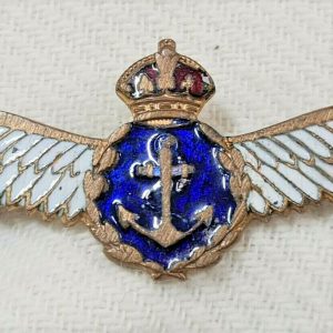 WW1 ROYAL NAVAL AIR SERVICE RNAS ENAMEL SWEET HEART PILOT WING BADGE