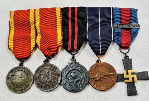 WW2 Finland Continuation War medal group of 5 to the Finish Air Force