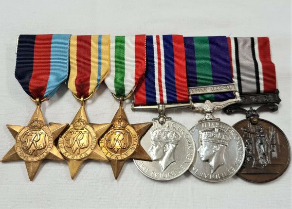 WW2 NORTH AFRICA ITALY PALESTINE MEDALS 1489579 PHELPS ENGINEERS FIRE BRIGADE