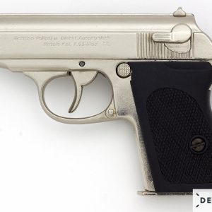 DENIX REPLICA GUN WALTHER PPK JAMES BOND STYLE PISTOL NICKEL 1277
