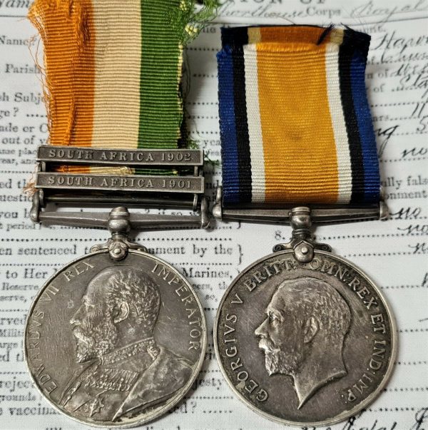 BOER WAR & WW1 MEDALS W.H.SHORTHOUSE 19TH BATTERY ROYAL ARTILLERY ARMY