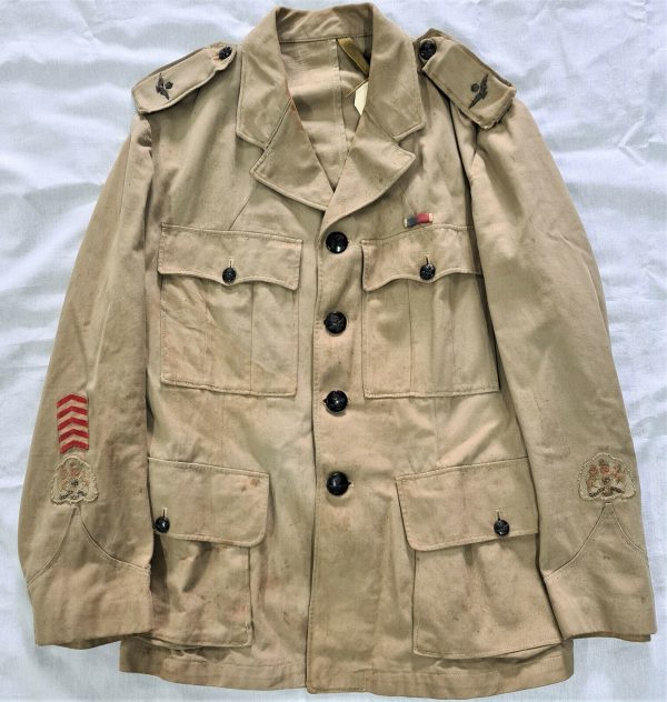 NAMED WW2 ERA ROYAL AUSTRALIAN AIR FORCE W0 TROPICAL DESERT UNIFORM JACKET