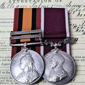 PRE WW1 BOER WAR & LONG SERVICE MEDAL GROUP SARGEANT PALMER ARMY SERVICE CORPS