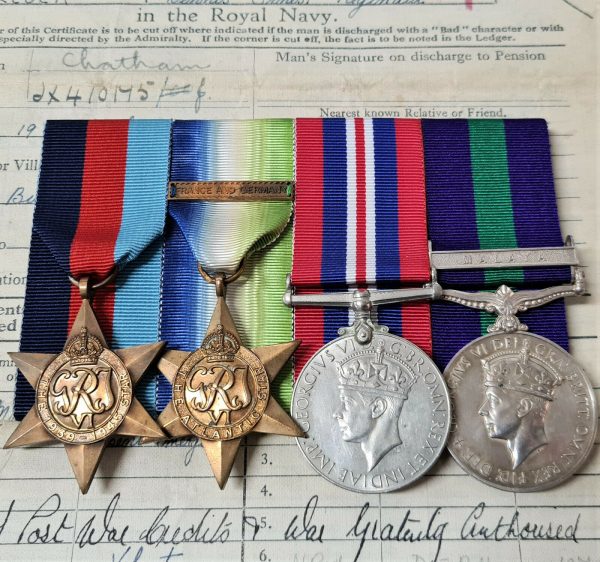 RARE WW2 NAVY & 13/18 HUSSARS LANDING CRAFT MALAYA ARMOURDED CAR MEDALS SILCOCK