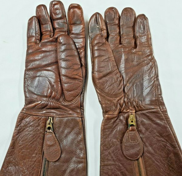 1943 DATED AUSTRALIAN AIR FORCE UNIFORM LEATHER FLYING GLOVES WW2