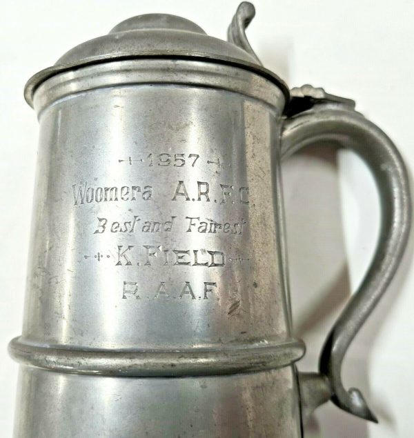 1950s ROYAL AUSTRALIAN AIR FORCE SHEFFIELD PEWTER AWARD BEER TANKARD POST WW2