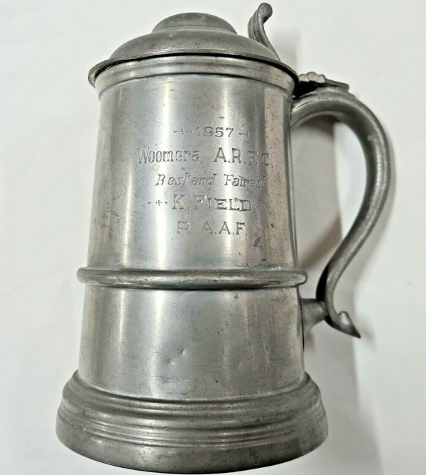 1950s ROYAL AUSTRALIAN AIR FORCE SHEFFIELD PEWTER AWARD BEER TANKARD POST WW2 - Image 2