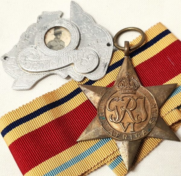 2/16th DIED 1943 WX 6579 SKULLEY WW2 THE AFRICA STAR MEDAL RIBBON MEDAL & BADGE