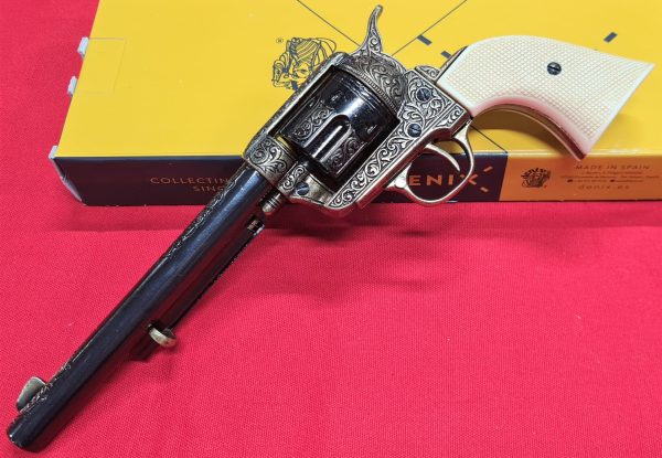 DENIX REPLICA GUN 1873 ENGRAVED COLT PEACE MAKER REVOLVER PISTOL BRASS ...