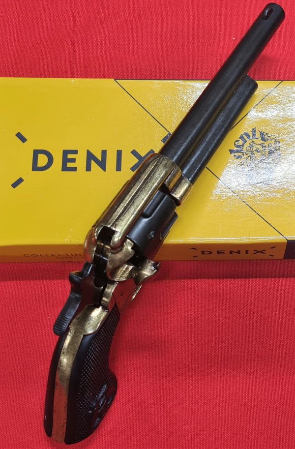 DENIX REPLICA GUN 1873 COLT PEACE MAKER REVOLVER PISTOL BRASS & BLACK WITH EAGLE GRIP - Image 4