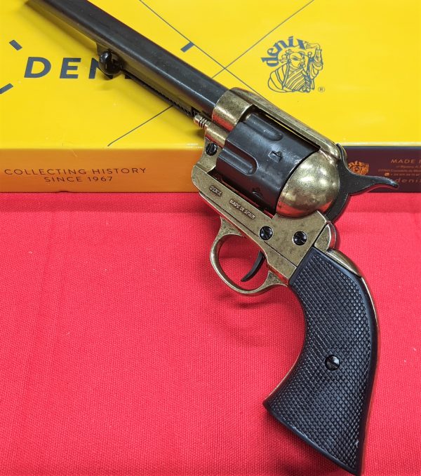 DENIX REPLICA GUN 1873 COLT PEACE MAKER REVOLVER PISTOL BRASS & BLACK WITH EAGLE GRIP - Image 5